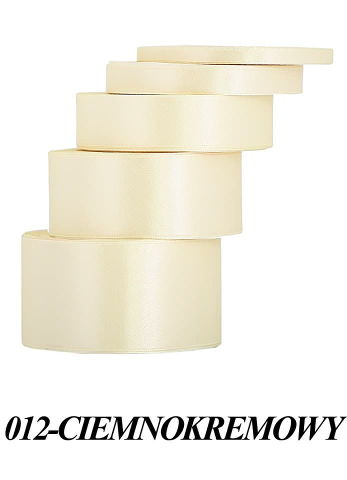 Wstążka satynowa 12mm/32mb, ciemnokremowa