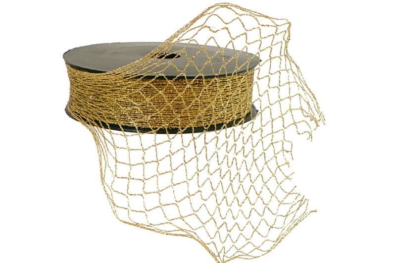 Wstążka "Kabaretka" 3cm/5mb, złota