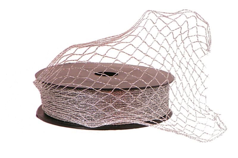 Wstążka "Kabaretka" 3cm/5mb, srebrna