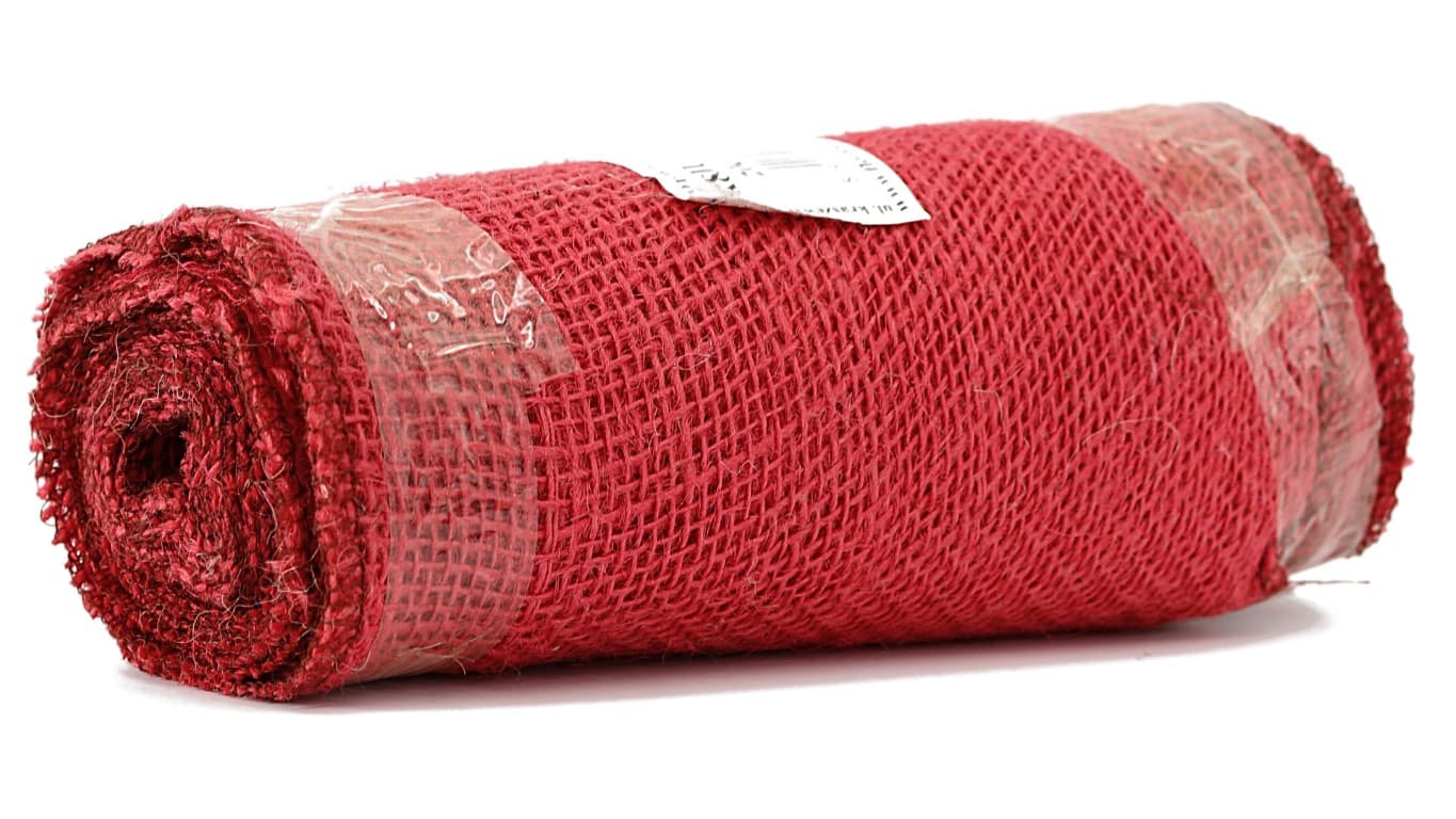 Juta obszywana, 9x8,20cm/5mb, 260g/m2, czerwona