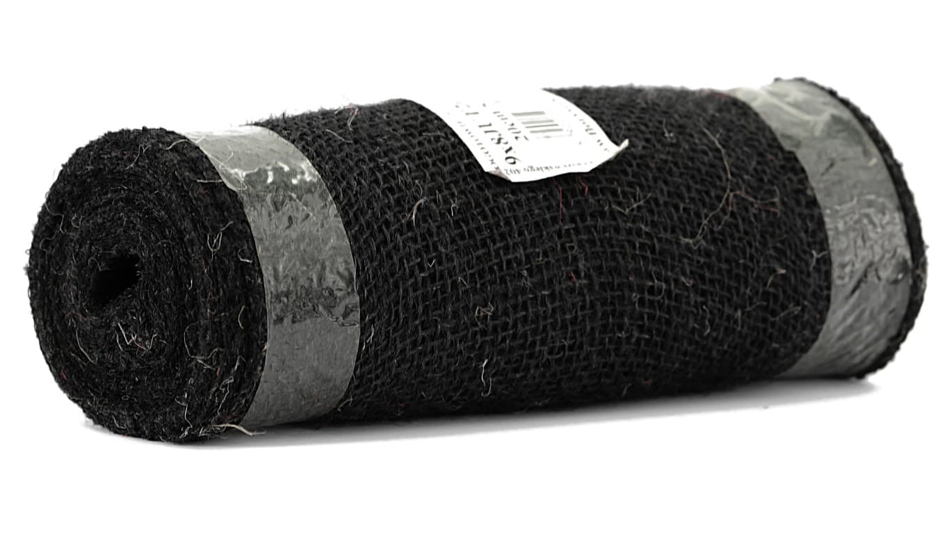 Juta obszywana, 9x8,20cm/5mb, 260g/m2, czarna