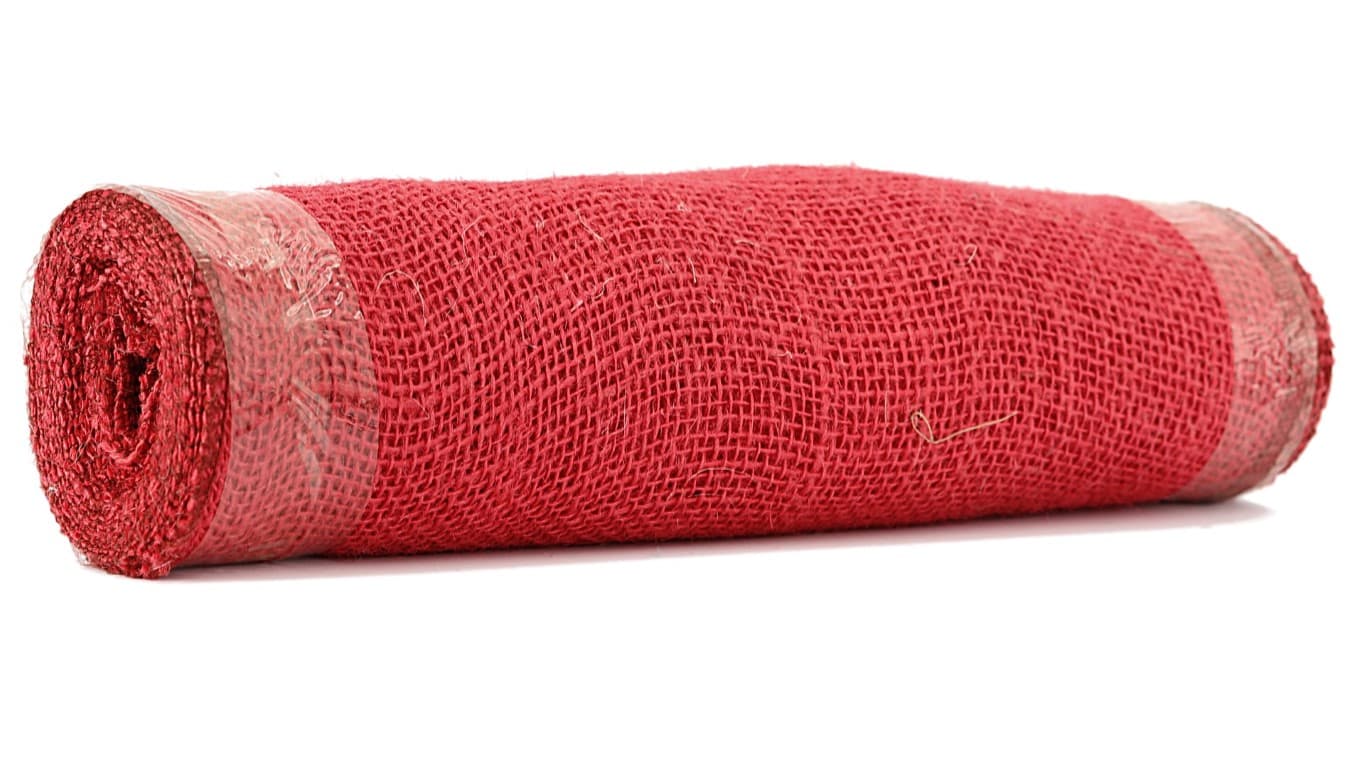 Juta obszywana, 9x8,30cm/5mb, 260g/m2, czerwona