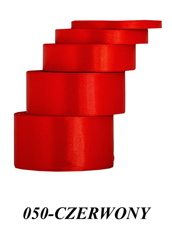 Wstążka satynowa 12mm/32mb, czerwona