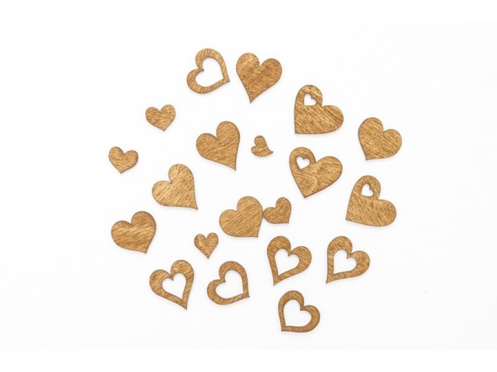 Kształty ze sklejki, 3-5cm, serca mini/ok. 60szt