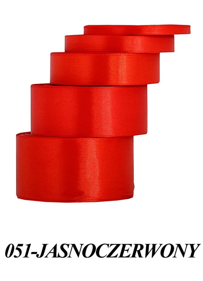 Wstążka satynowa 12mm/32mb, jasnoczerwona