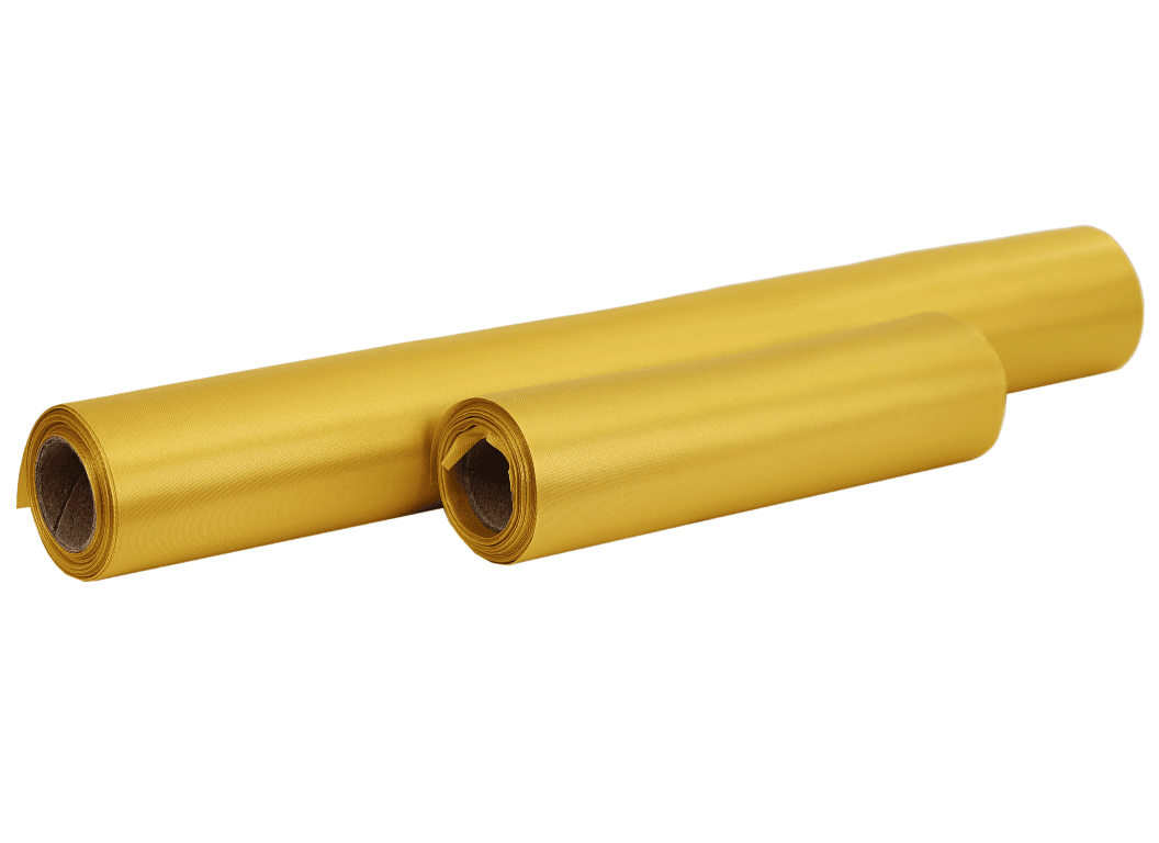 Satyna gładka w rolce, bieżnik, 36cm/9y, pr. złoto