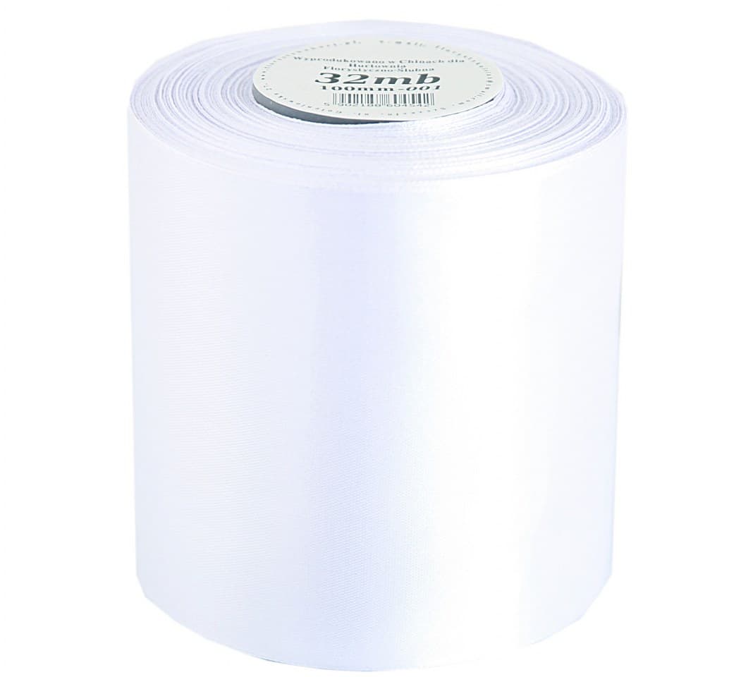 Wstążka satynowa szer. 75mm/32mb, biała