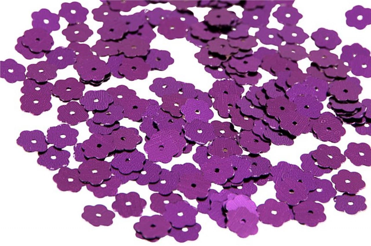 Cekiny kwiatki małe 10mm/5gram fioletowe