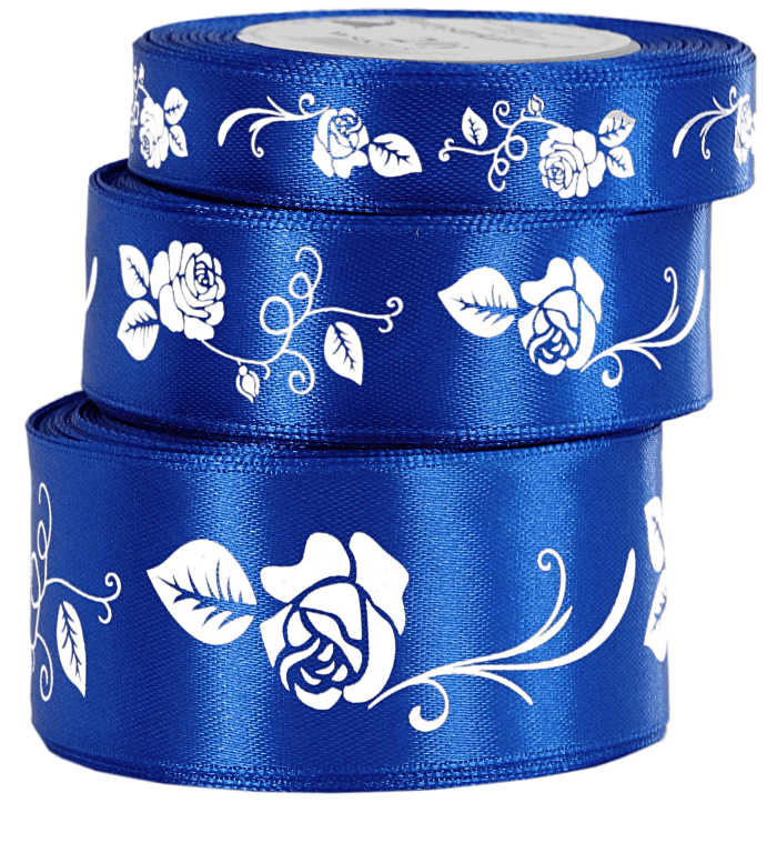 Wstążka satynowa RÓŻA, 15mm/18mb, chabrowa