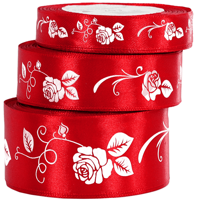 Wstążka satynowa RÓŻA, 38mm/18mb, czerwona