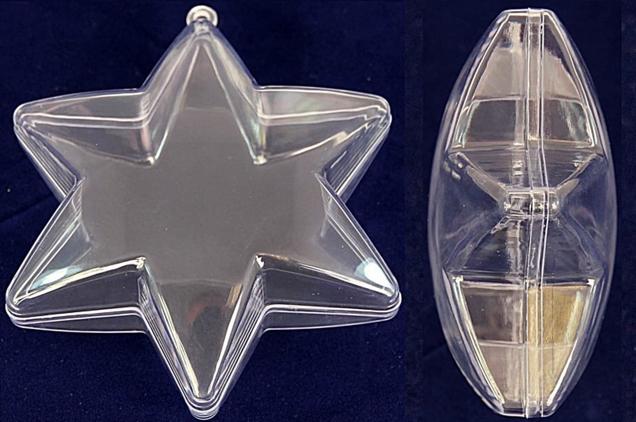 Gwiazda akrylowa płaska, śr.10cm/10sztuk 