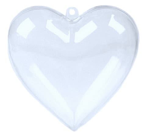 Serce akrylowe płaskie, 80x78x46mm/5sztuk