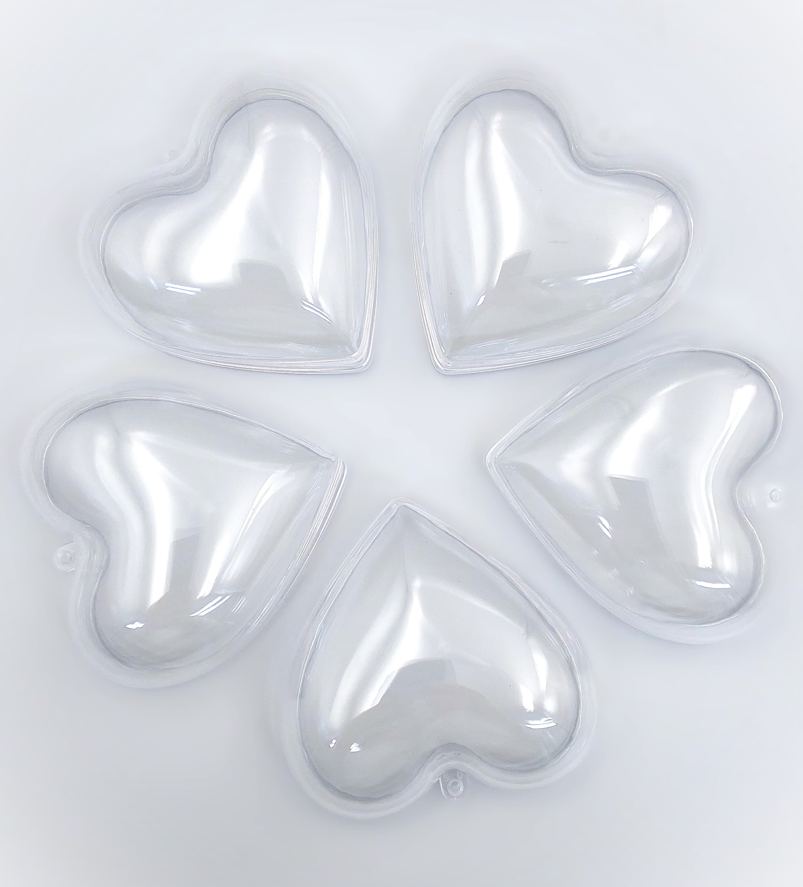 Serce akrylowe płaskie, 80x78x46mm/5sztuk