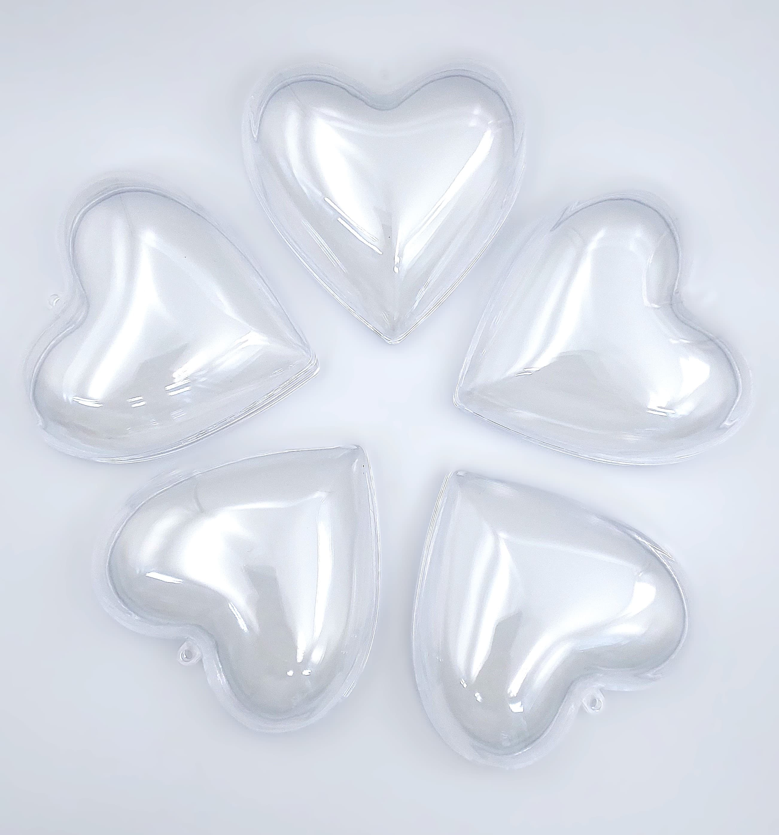 Serce akrylowe płaskie,100x98x56mm/5sztuk