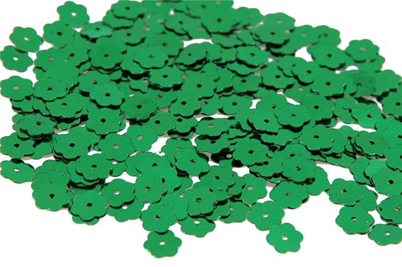 Cekiny kwiatki małe 10mm/5gram zielone