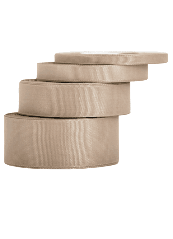 Wstążka rypsowa, 25mm/22mb, kawa z mlekiem