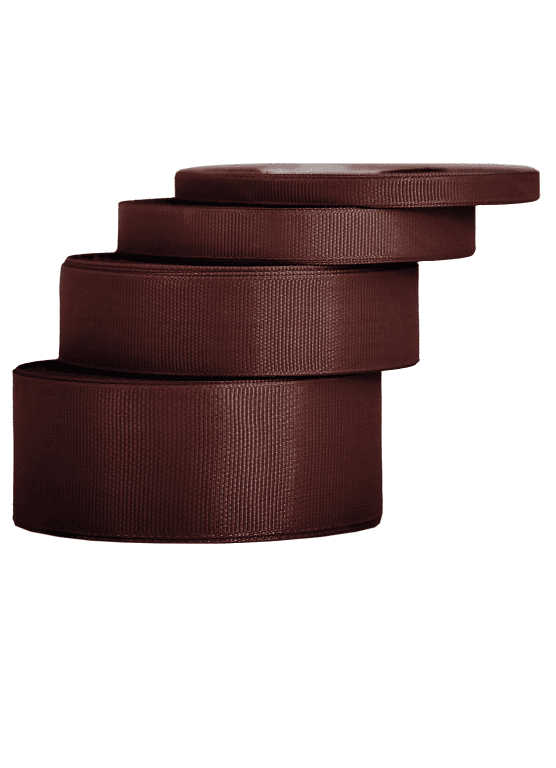 Wstążka rypsowa, 38mm/22mb, ciemnobrązowa