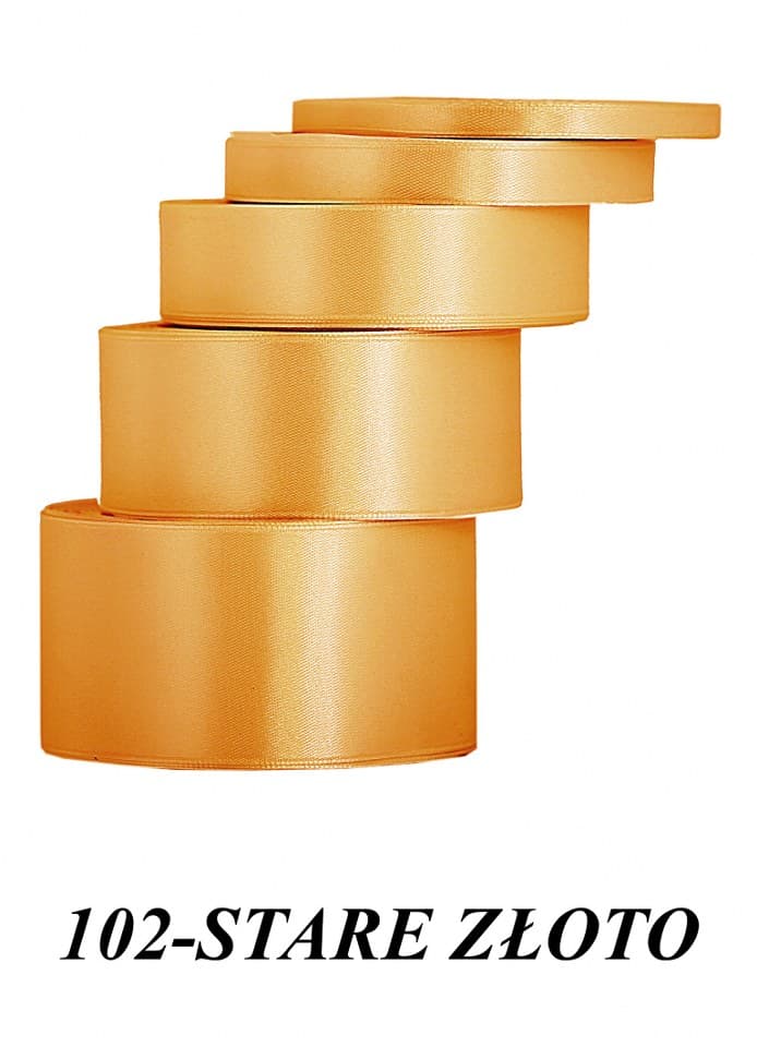 Wstążka satynowa 12mm/32mb, stare złoto