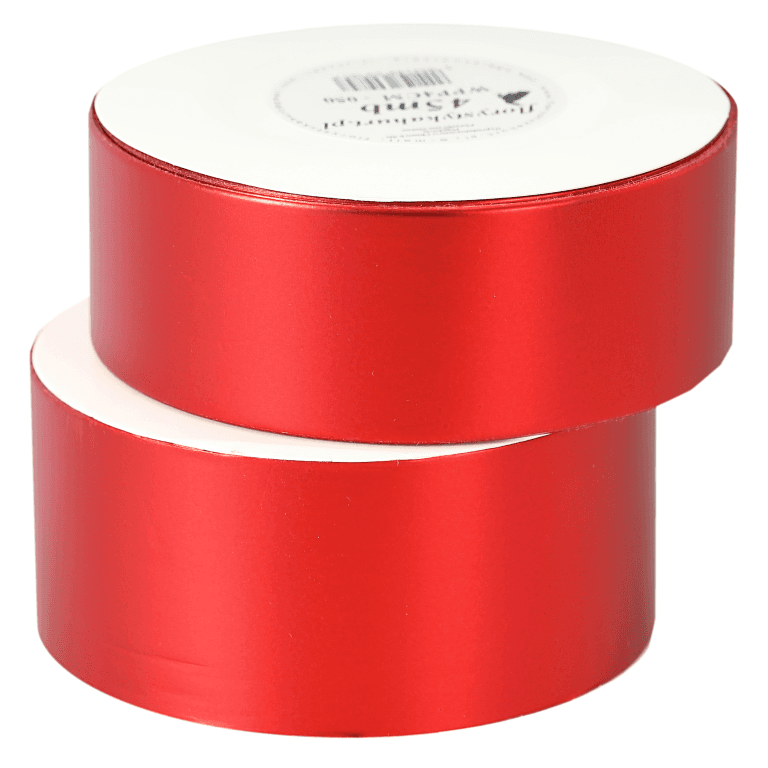 Wstążka plastikowa PP 4cm/45mb, czerwony matowy