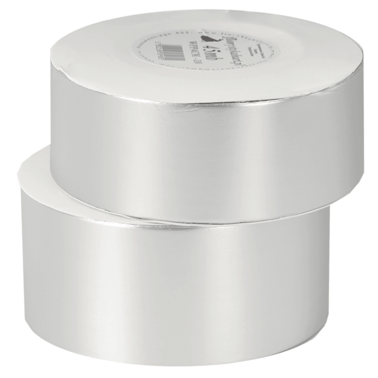 Wstążka plastikowa PP 4cm/45mb, srebrny matowy