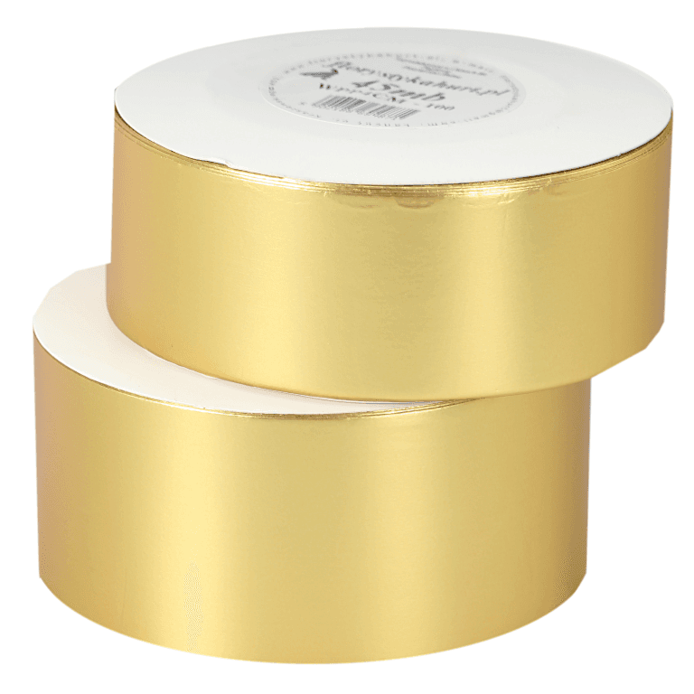 Wstążka plastikowa PP 5cm/45mb, złoty matowy