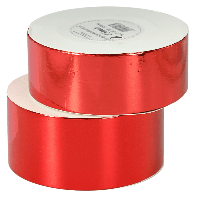 Wstążka plastikowa PP 5cm/45mb, czerwony metalik