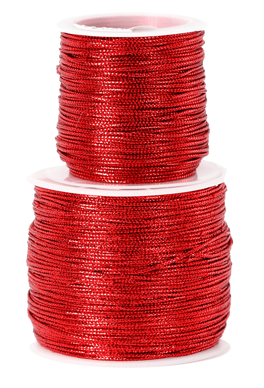Sznurek florystyczny metaliczny, 1mm/91mb czerwony