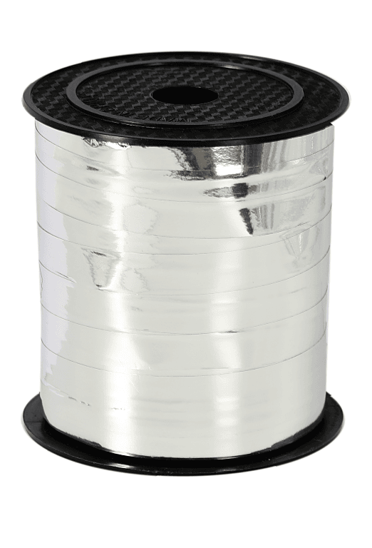 Wstążka plastikowa PP 1cm/100mb, srebrna metal 