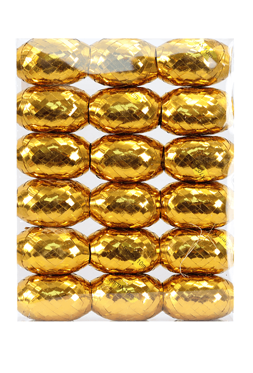 Wstążka metaliczna PP kokon 5mmx10m/18szt, złoty