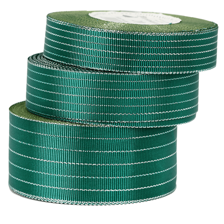 Wstążka rypsowa w srebrne linie 19mm/18mb, butelka