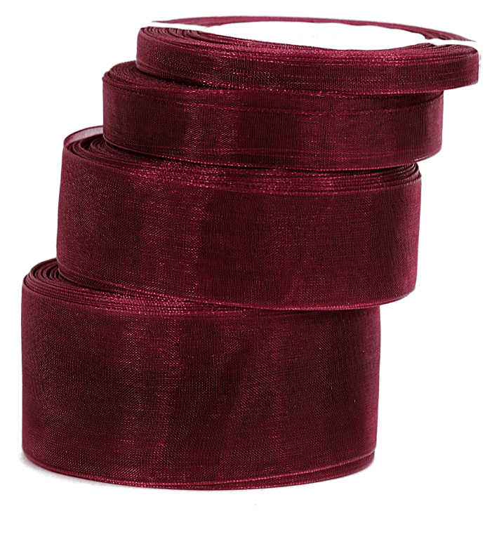 Wstążka szyfonowa, 25mm/22mb, bordowa
