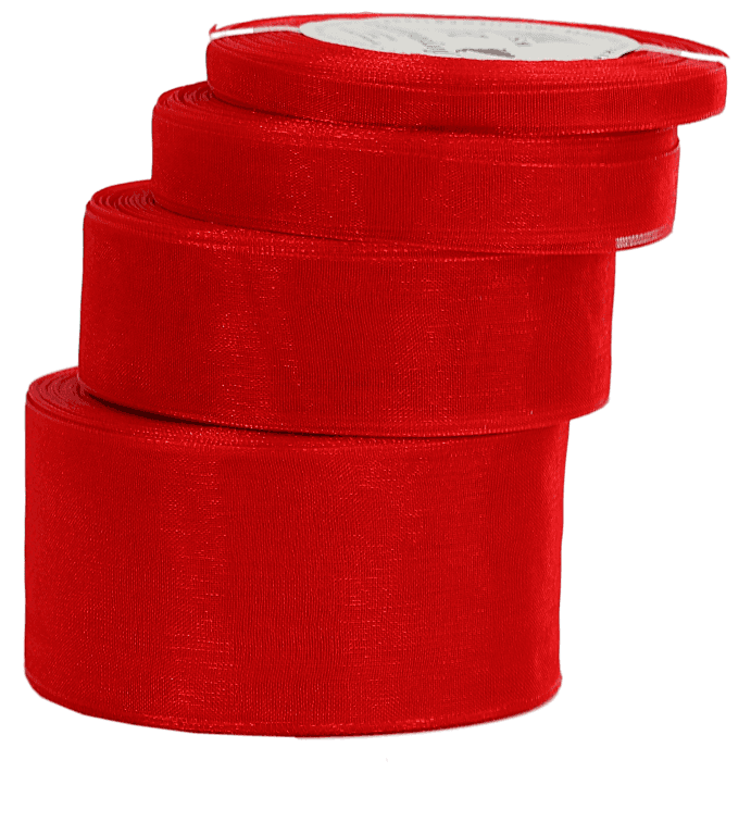 Wstążka szyfonowa, 38mm/22mb, czerwona