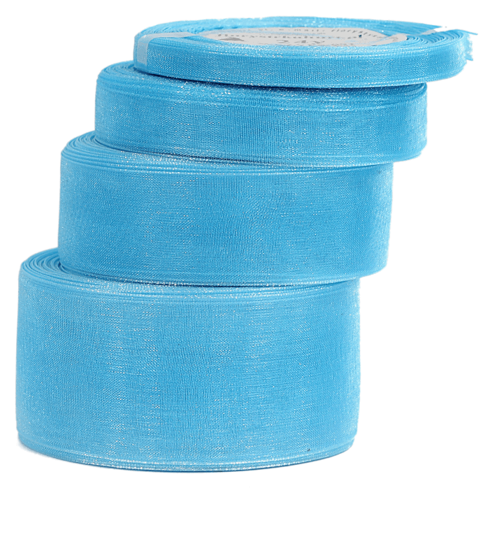 Wstążka szyfonowa, 38mm/22mb, błękitna