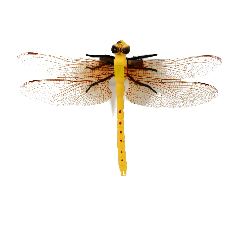 Sztuczna ważka na klipsie, długość 12cm, żółta