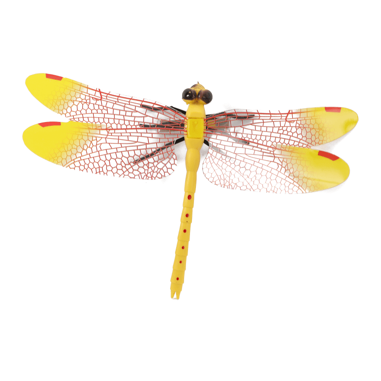 Sztuczna ważka na klipsie, długość 14cm, żółta