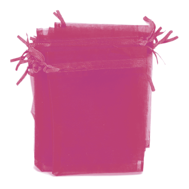 Woreczki z organzy, 10x12cm/12szt, fuksja