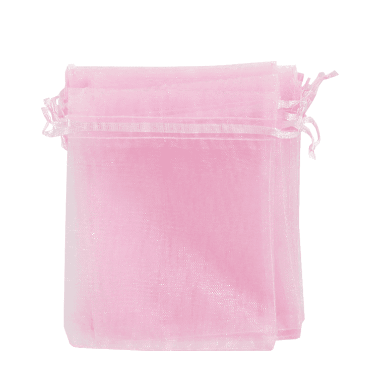 Woreczki z organzy, 10x12cm/12szt, jasnoróżowe
