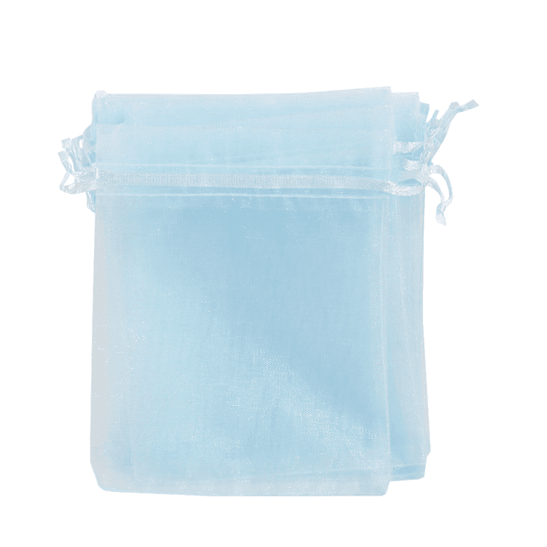 Woreczki z organzy, 10x12cm/12szt, błękitne