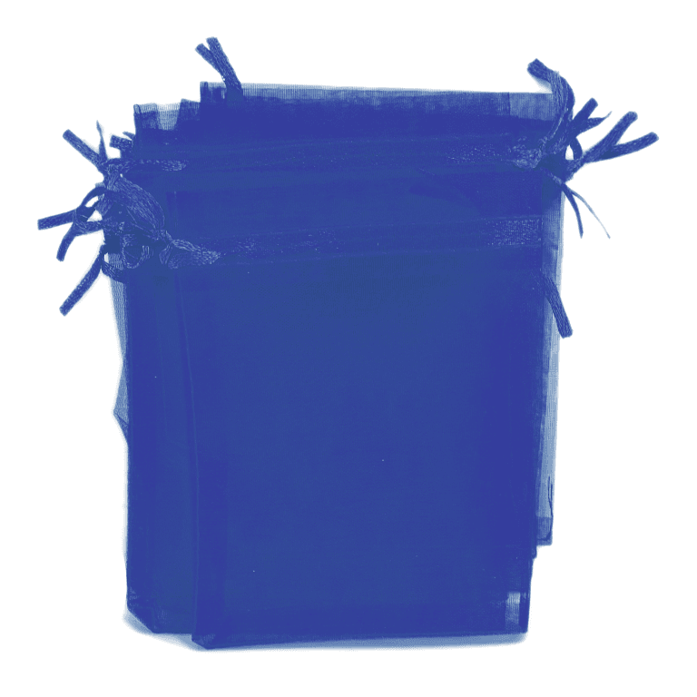 Woreczki z organzy, 10x12cm/12szt, chabrowy