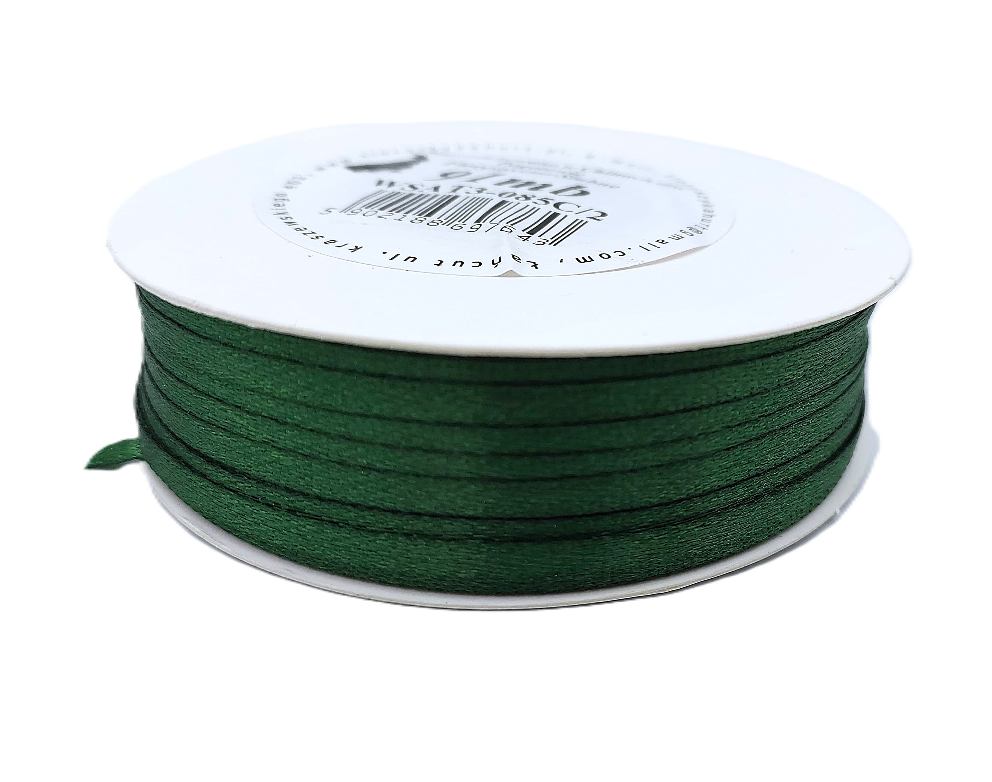 Wstążka satynowa 3mm/91mb, ciemna oliwka/2