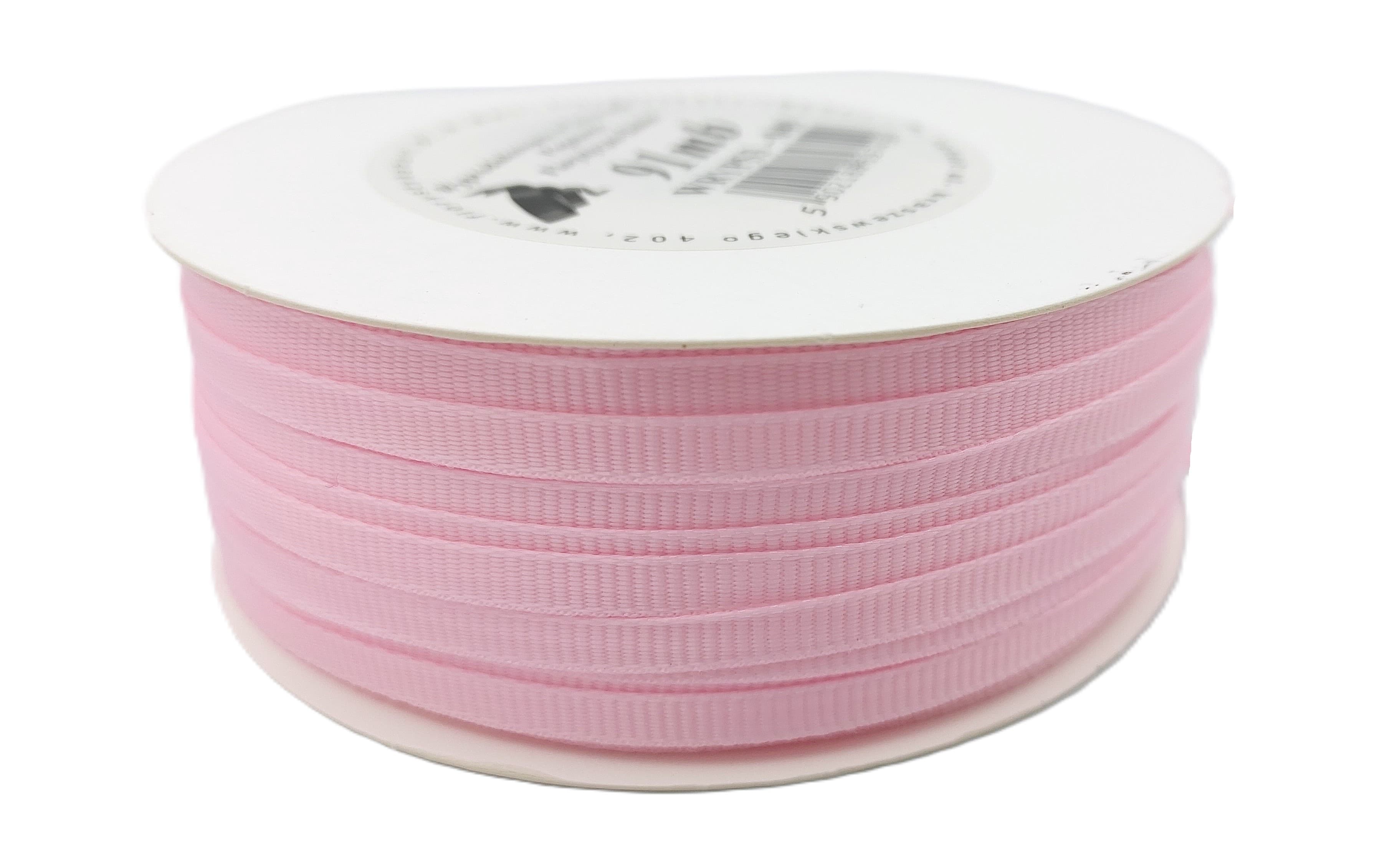 Wstążka rypsowa, 3mm/91mb, średni róż