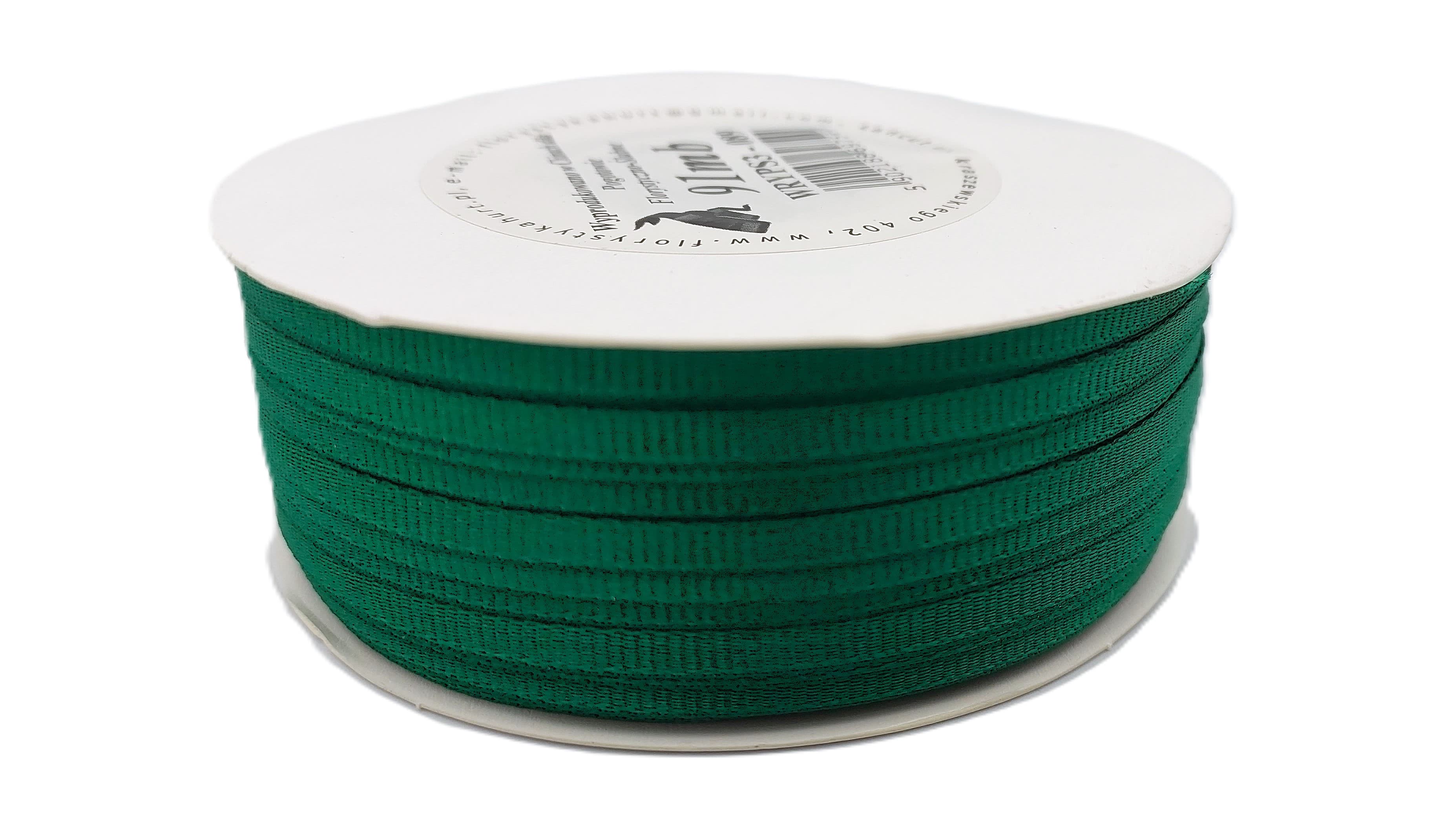 Wstążka rypsowa, 3mm/91mb, zielony butelkowy