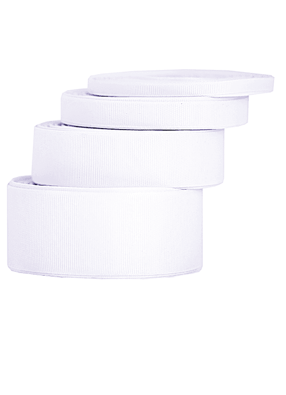 Wstążka rypsowa, 38mm/22mb, biały zimny