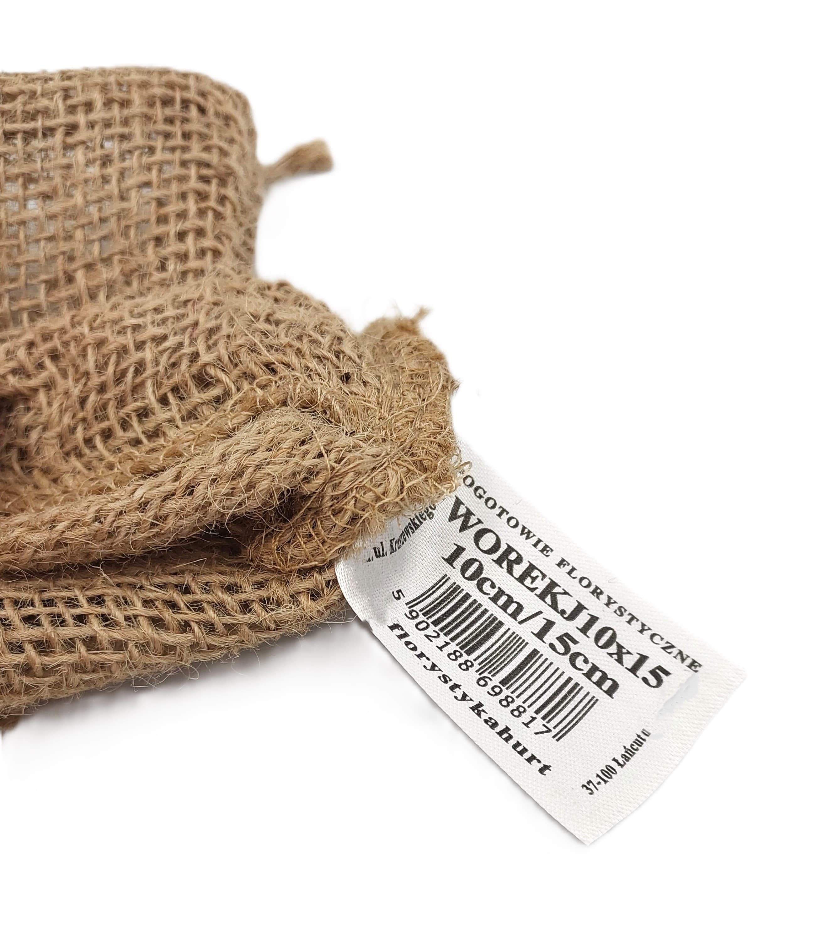Worek jutowy ze ściągaczem, szer.10cm/wys.15cm
