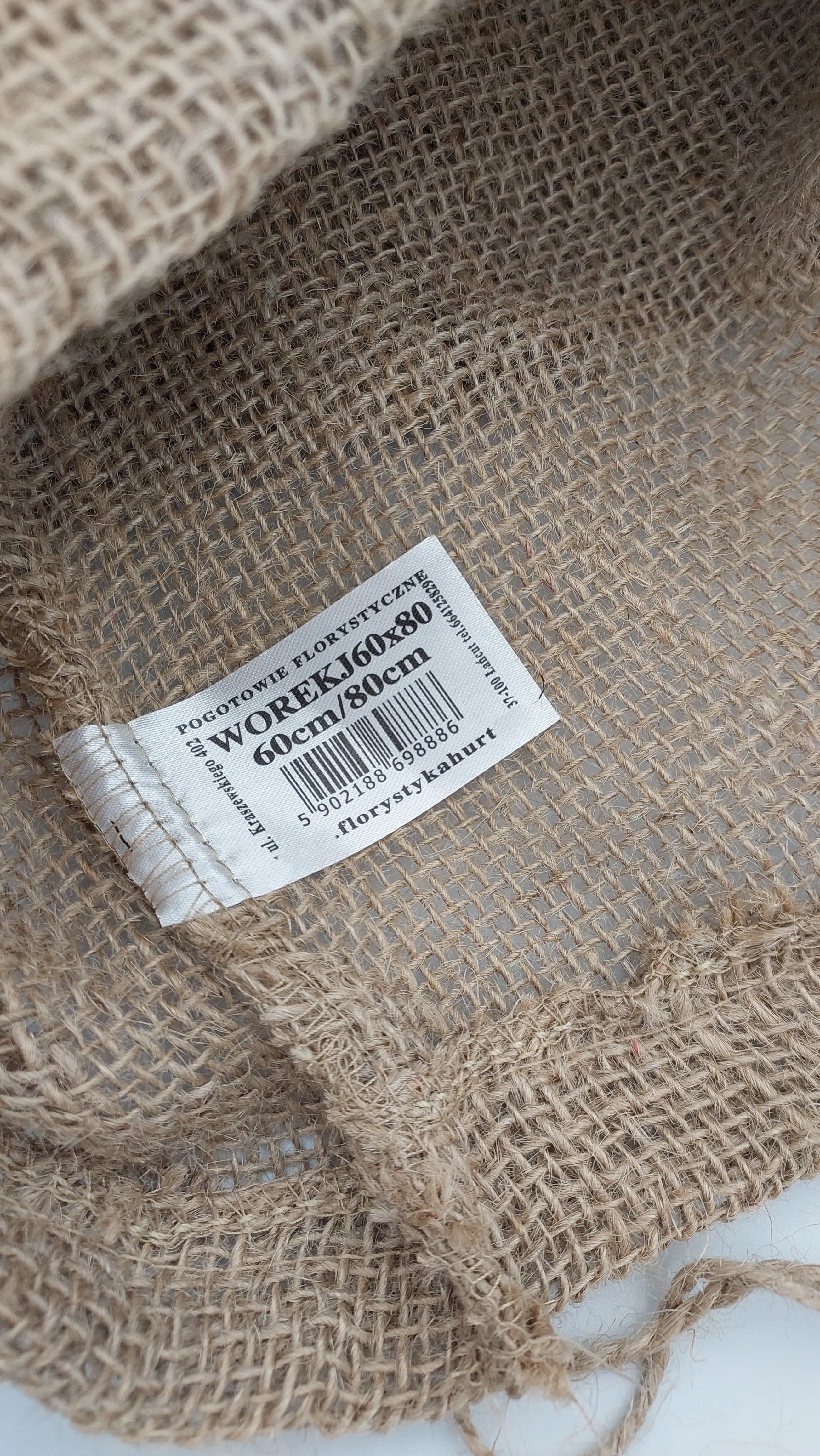 Worek jutowy ze ściągaczem, szer.60cm/wys.80cm