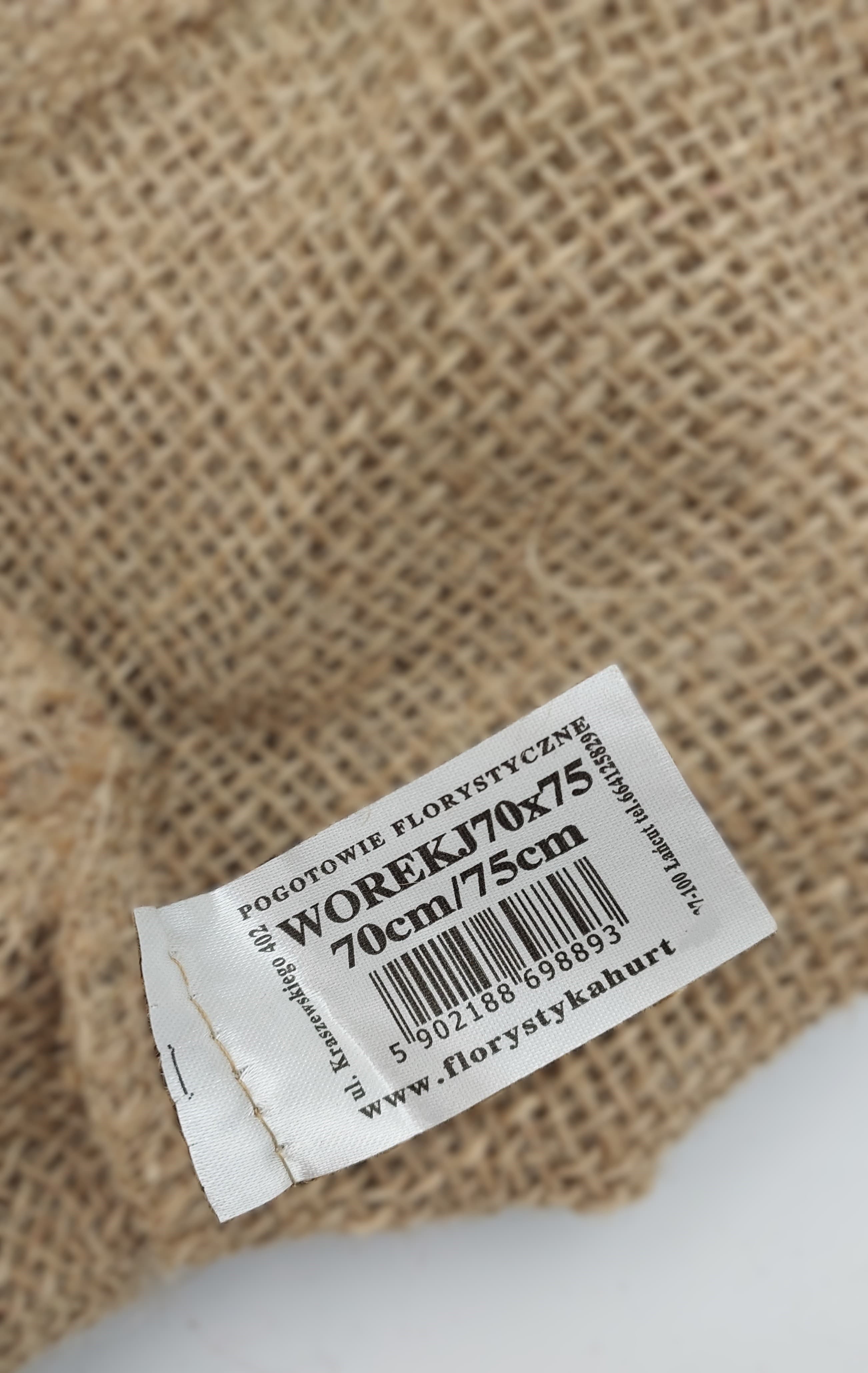 Worek jutowy ze ściągaczem, 70cm/75cm choinka duża