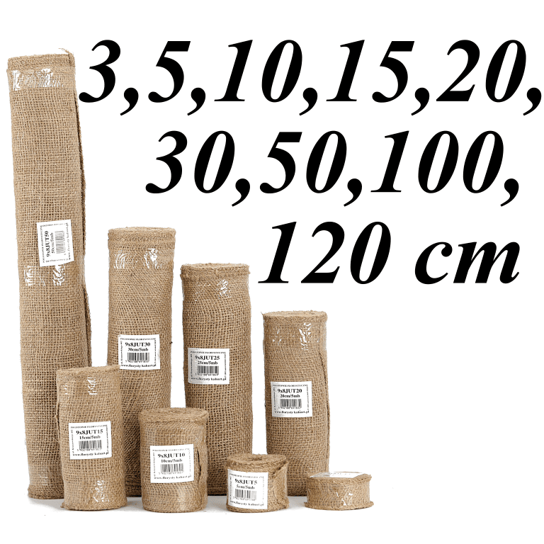Juta obszywana, 9x8,35cm/5mb, 260g/m2, natura