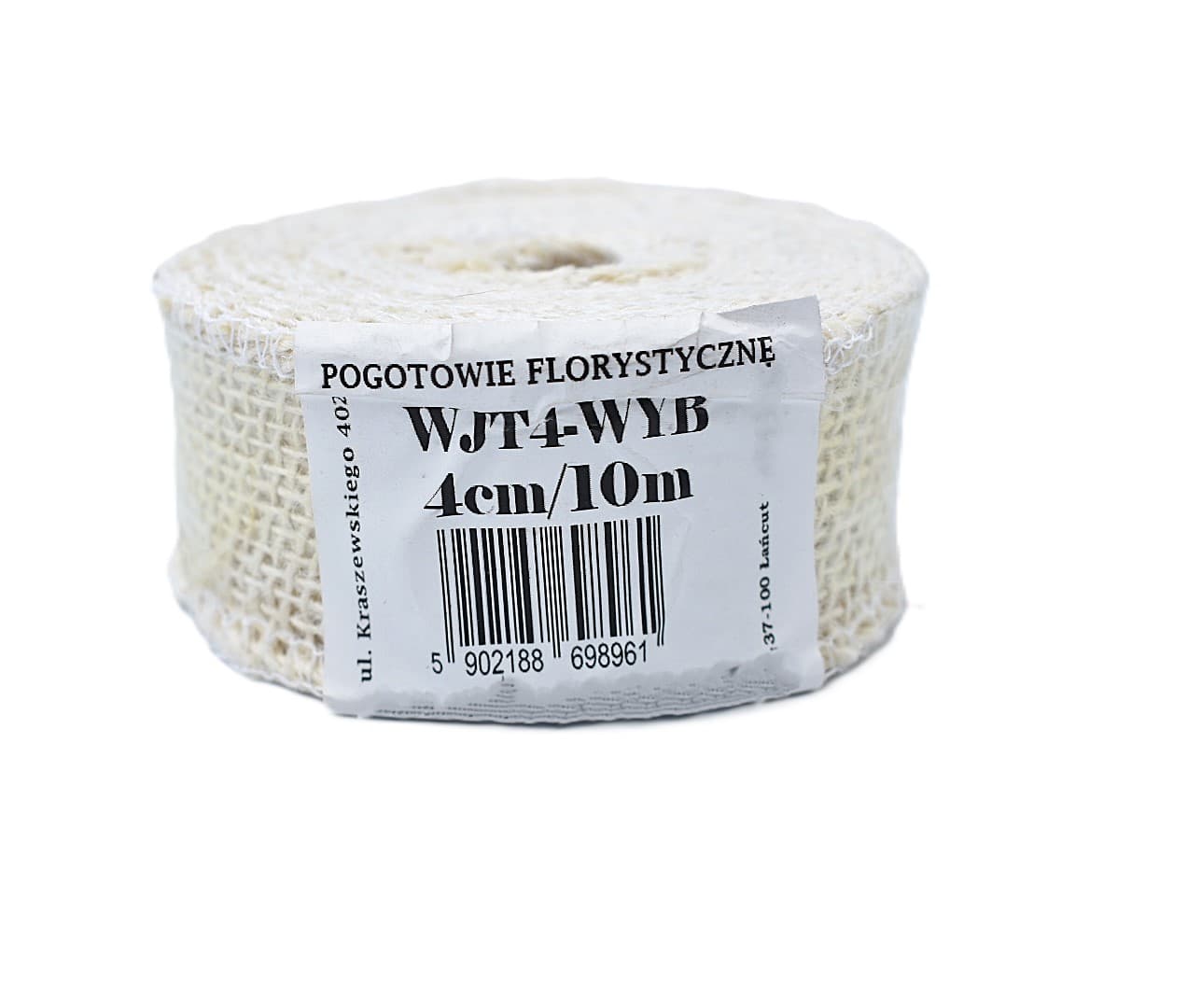 Wstążka jutowa, 9x8, 4cm/10mb, 260g/m2, wybielana