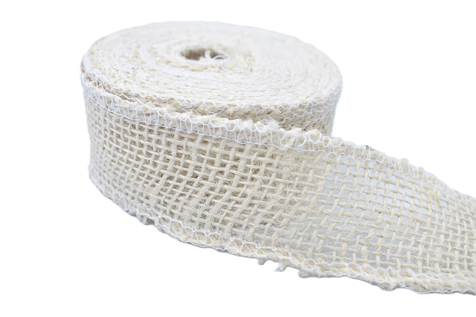 Wstążka jutowa, 9x8, 4cm/10mb, 260g/m2, wybielana