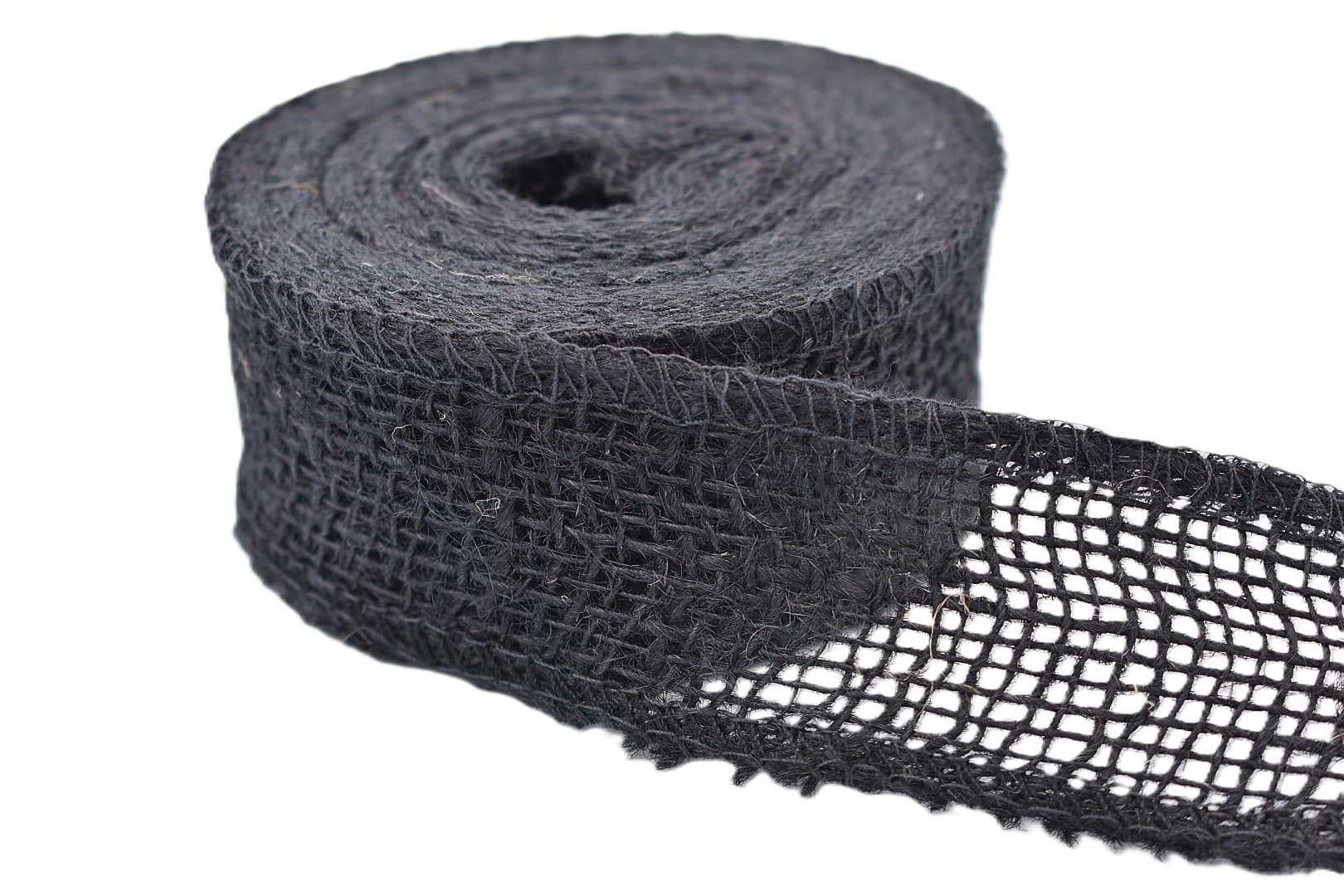 Wstążka jutowa, 9x8, 4cm/10mb, 260g/m2, czarna
